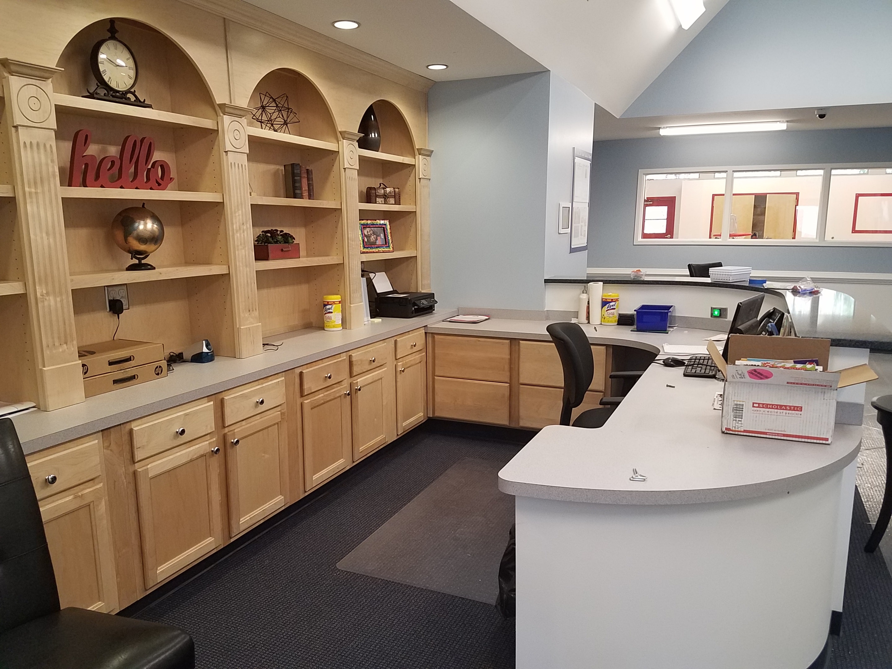 Custom office shelving and cabinetry